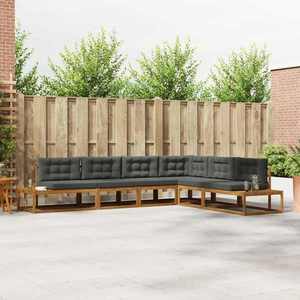 vidaXL Set de canapele de exterior Natural și Antracit imagine