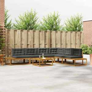 vidaXL Set de canapele de exterior Natural și Antracit imagine