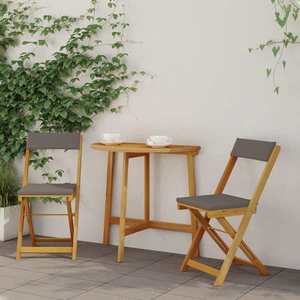vidaXL Scaune Bistro pentru Exterior 2 pcs Gri închis 40 x 53 x 80 cm imagine