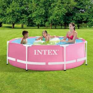 INTEX Piscină metalică supraterană Roz 244 x 76 cm PVC imagine