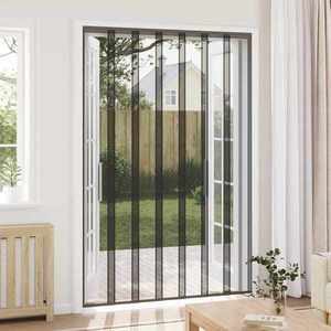 vidaXL Plasă de insecte cu cortină Negru 160 x 240 cm Poliester imagine