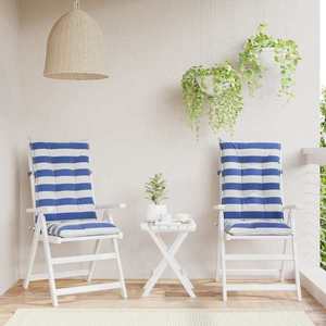 vidaXL Perne pentru exterior 2 pcs Albastru și Alb 120 x 50 x 7 cm imagine