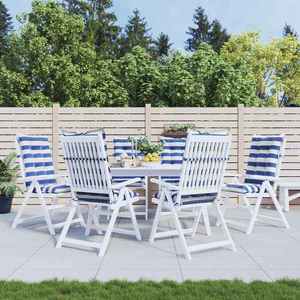 vidaXL Perne pentru exterior 6 pcs Albastru și Alb 120 x 50 x 7 cm imagine