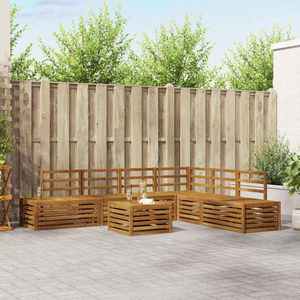 vidaXL Set de canapele de exterior 7 Bucată natural imagine