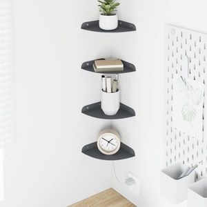 vidaXL Raft suspendat cu raft 4 pcs Antracit 15 x 15 x 2 cm imagine