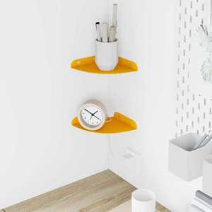 vidaXL Raft suspendat cu raft 2 pcs Galben muștar 15 x 15 x 2 cm imagine