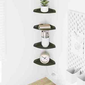 vidaXL Raft suspendat cu raft 4 pcs Verde măsliniu 15 x 15 x 2 cm imagine
