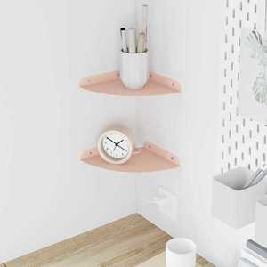 vidaXL Raft suspendat cu raft cu depozitare 2 pcs Roz 18 x 18 x 2 cm imagine