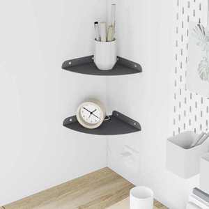 vidaXL Raft suspendat cu raft 2 pcs Antracit 18 x 18 x 2 cm imagine