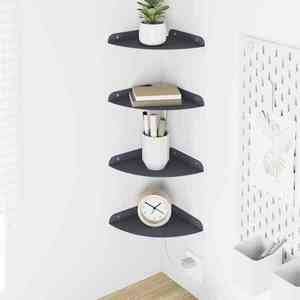 vidaXL Raft suspendat cu raft 4 pcs Antracit 18 x 18 x 2 cm imagine