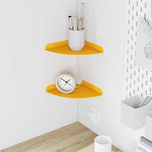 vidaXL Raft suspendat cu raft 2 pcs Galben muștar 18 x 18 x 2 cm imagine