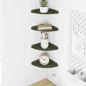 vidaXL Raft suspendat cu raft 4 pcs Verde măsliniu 18 x 18 x 2 cm imagine