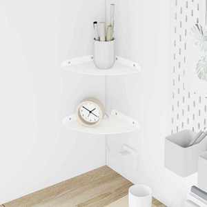 vidaXL Raft suspendat cu raft cu depozitare 2 pcs Alb 18 x 18 x 2 cm imagine