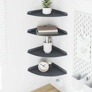 vidaXL Raft suspendat cu raft 4 pcs Antracit 24 x 24 x 2, 3 cm imagine