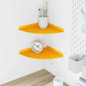 vidaXL Raft suspendat cu raft 2 pcs Galben muștar 24 x 24 x 2 cm imagine
