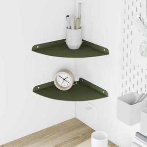 vidaXL Raft suspendat cu raft 2 pcs Verde măsliniu 24 x 24 x 2 cm imagine