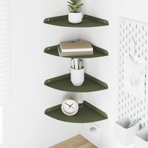 vidaXL Raft suspendat cu raft 4 pcs Verde măsliniu 24 x 24 x 2 cm imagine