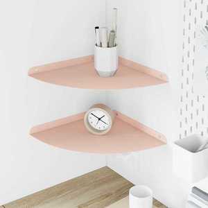 vidaXL Raft suspendat cu raft cu depozitare 2 pcs Roz 30 x 30 x 2 cm imagine
