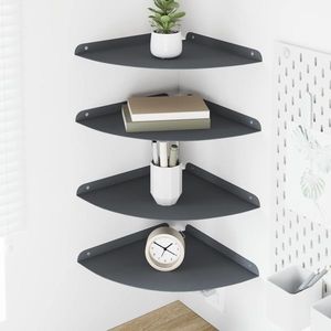 vidaXL Raft suspendat cu raft 4 pcs Antracit 30 x 30 x 2 cm imagine