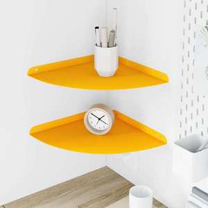 vidaXL Raft suspendat cu raft 2 pcs Galben muștar 30 x 30 x 2 cm imagine
