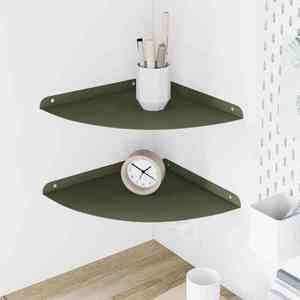 vidaXL Raft suspendat cu raft 2 pcs Verde măsliniu 30 x 30 x 2 cm imagine