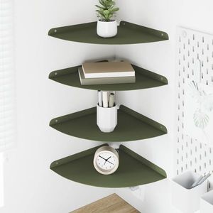 vidaXL Raft suspendat cu raft 4 pcs Olivengrønn 30 x 30 x 2 cm imagine