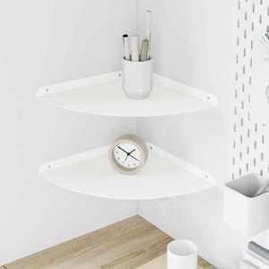 vidaXL Raft suspendat cu raft cu depozitare 2 pcs Alb 30 x 30 x 2 cm imagine