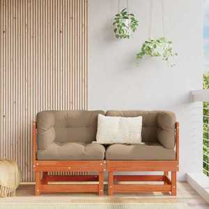 vidaXL 2 Bucată Sofa de colț pentru grădină Lemn masiv de pin imagine
