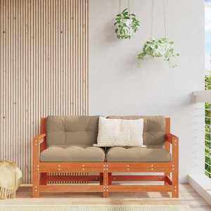 vidaXL Sofa de colț pentru grădină Lemn masiv de pin Maro Ceară imagine