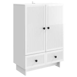 vidaXL Bufet Alb Lucios 66 x 34, 5 x 95 cm Lemn prelucrat imagine