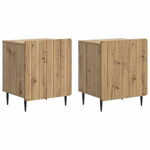 vidaXL Dulap de noapte 2 pcs Stejar Artizanal 43 x 34, 5 x 52 cm imagine
