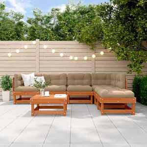 vidaXL Set de lounge pentru grădină 7 pcs Maro ceruit imagine