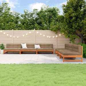vidaXL Set de lounge pentru grădină 6 pcs Maro Ceară Lemn masiv de pin imagine