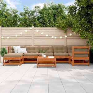vidaXL Set de lounge pentru grădină 8 pcs Maro ceruit imagine