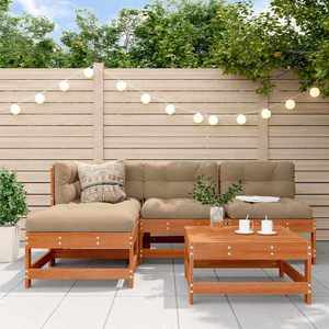 vidaXL Set de lounge pentru grădină 5 pcs Maro ceruit imagine