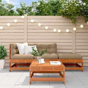 vidaXL Set de lounge pentru grădină 4 pcs Maro ceruit imagine