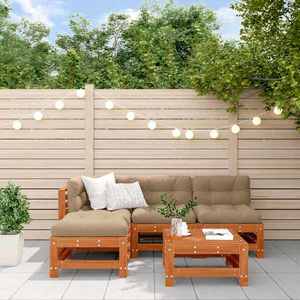 vidaXL Set de lounge pentru grădină 5 pcs Maro Ceară Lemn masiv de pin imagine