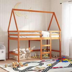 vidaXL Cadru de pat tip loft Maro Ceară 90 x 190 cm Lemn masiv de pin imagine
