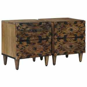vidaXL Dulap de noapte cu sertar 2 pcs Maro 40 x 33, 5 x 46 cm imagine