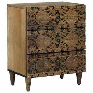 vidaXL Dulap pentru pat Maro 50 x 33 x 60 cm Lemn de mango solid imagine