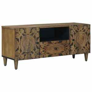 vidaXL Cabinet TV cu ușă Maro 105 x 33, 5 x 46 cm Lemn de mango solid imagine