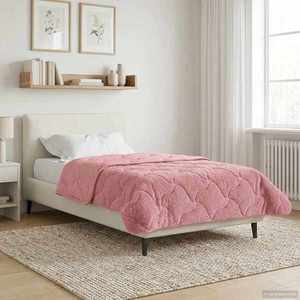 vidaXL Pilotă de vară Roz 155 x 200 cm Microfibră și fleece Teddy imagine