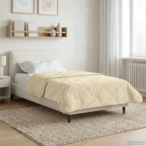 vidaXL Pilotă de vară Crem 155 x 220 cm Microfibră și fleece Teddy imagine