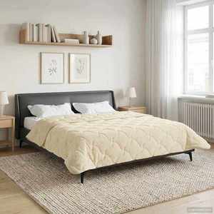 vidaXL Pilotă de vară Crem 220 x 260 cm Microfibră și fleece Teddy imagine