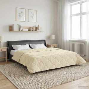 vidaXL Pilotă de vară Crem 240 x 260 cm Microfibră și fleece Teddy imagine