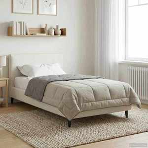 vidaXL Duvet complet pe tot parcursul anului Gri deschis 135 x 200 cm imagine