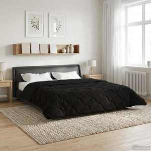 vidaXL Duvet complet pe tot parcursul anului Patos Negru 220 x 260 cm imagine