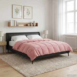 vidaXL Duvet complet pe tot parcursul anului Patos Roz 200 x 200 cm imagine