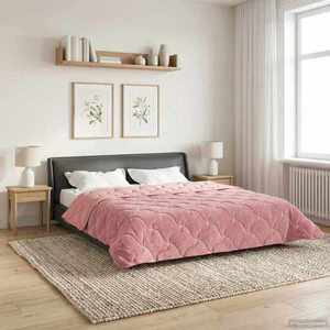 vidaXL Duvet complet pe tot parcursul anului Patos Roz 220 x 240 cm imagine