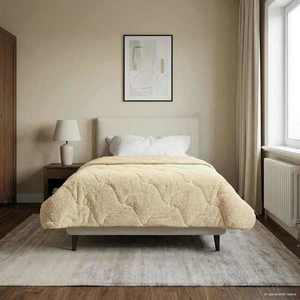 vidaXL Duvet complet pe tot parcursul anului Patos Crem 140 x 220 cm imagine